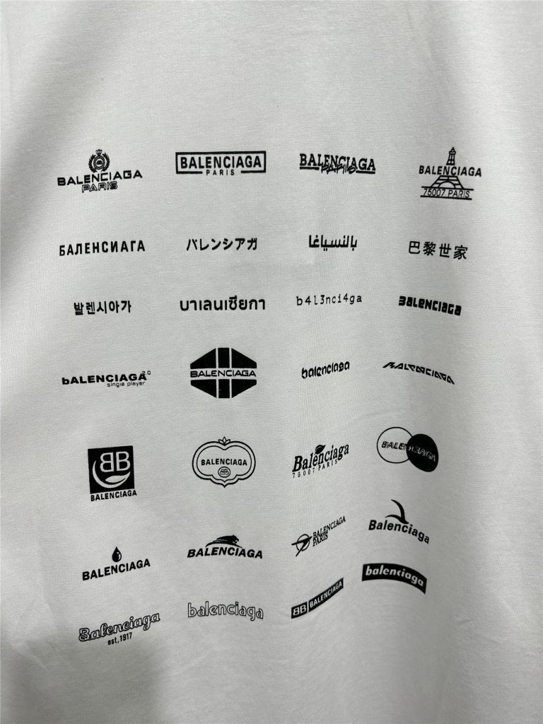 BALENCIAGA バレンシアガ ロングスリーブTシャツ ロゴプリント ブラック ホワイト 全2色 - 画像 4