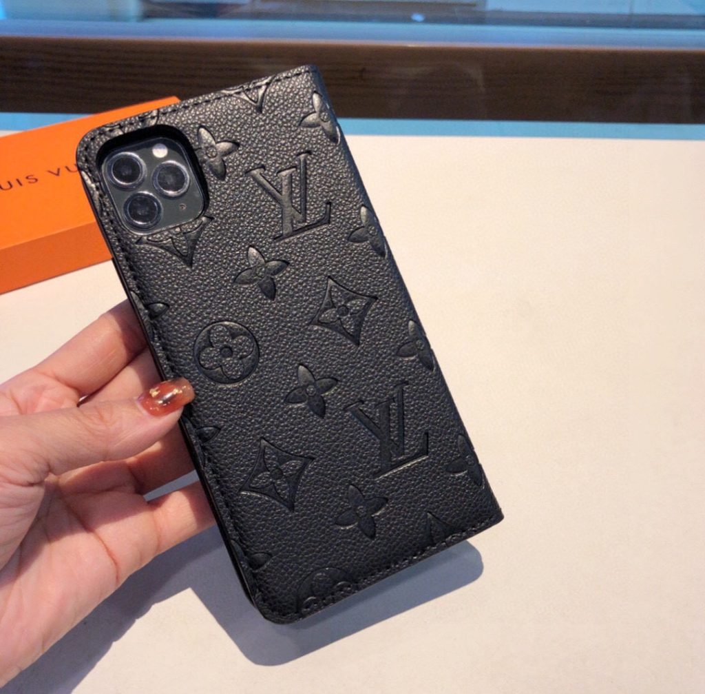 ルイヴィトン　Louis Vuitton　手帳型ケース　スマホケース　モノグラム　スマホカバー　ブラック/オレンジ - 画像 6