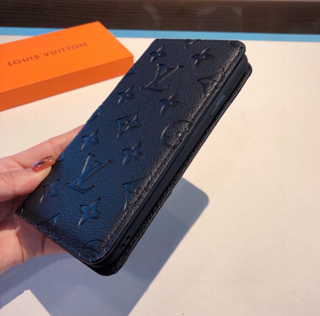 ルイヴィトン　Louis Vuitton　手帳型ケース　スマホケース　モノグラム　スマホカバー　ブラック/オレンジ - 画像 4