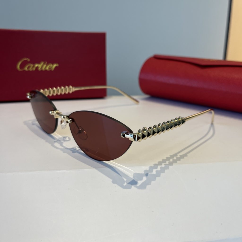 CARTIER カルティエ メンズ サングラス フレームレス レディース 軽量 通勤 ブラック ブラウン 多色展開 - 画像 4