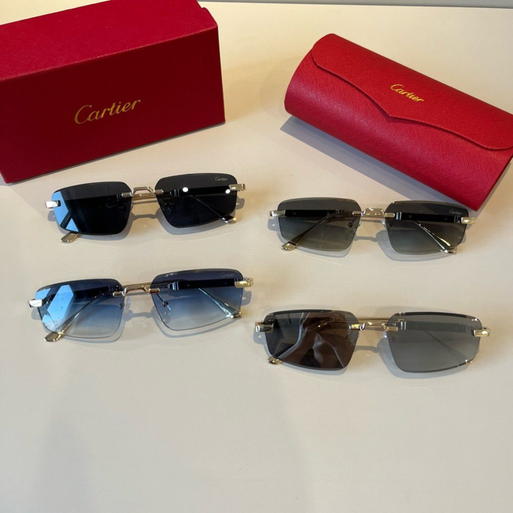 CARTIE カルティエ サングラス メンズ 金属フレーム ノーズパッドなし 超軽量 シルバー ブラック 多色展開 - 画像 2
