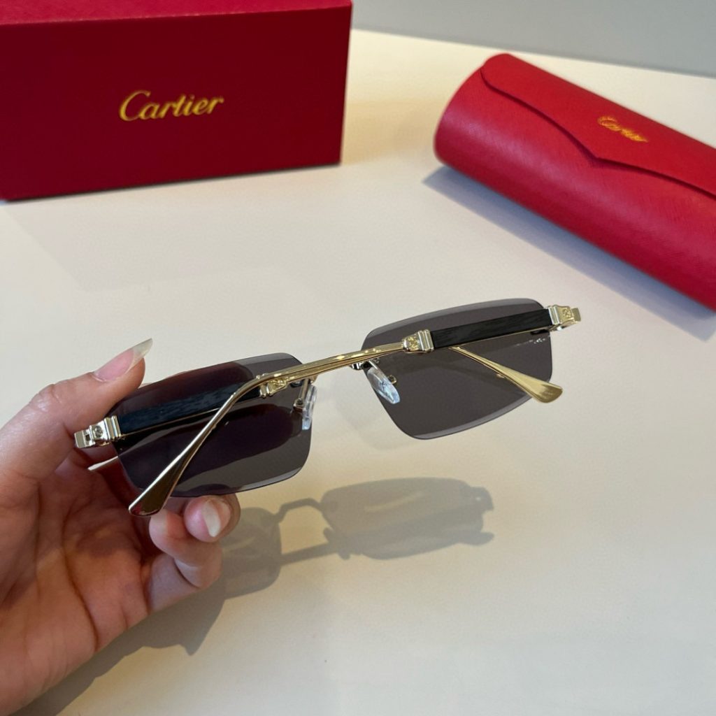 CARTIER カルティエ サングラス メタルフレーム トゥルーステート ブラック グラデーション メンズ レディース 全3色 - 画像 8