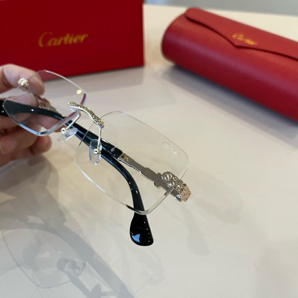 CARTIE カルティエ メガネ フレーム 無縁 金属 メンズ レディース ゴールド ブラック 多色展開 - 画像 6