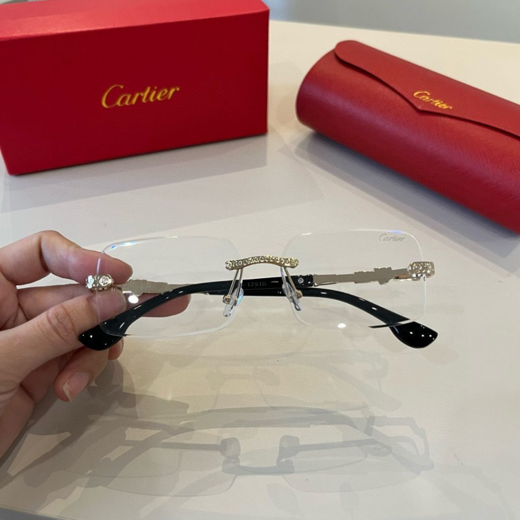 CARTIE カルティエ メガネ フレーム 無縁 金属 メンズ レディース ゴールド ブラック 多色展開 - 画像 7