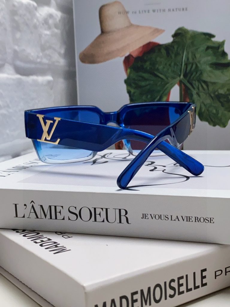 LOUIS VUITTON ルイヴィトン サングラス P125 フレーム ブラック ブルー オーバルシェイプ メンズ レディース ブルーレンズ 多色展開 - 画像 3