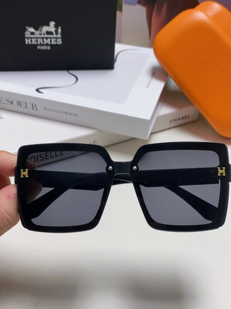 HERMES ヘルメス サングラス フラットシェイプ 偏光 レディース メンズ 男女兼用 ブラック ホワイト カーキ 多色展開 - 画像 7