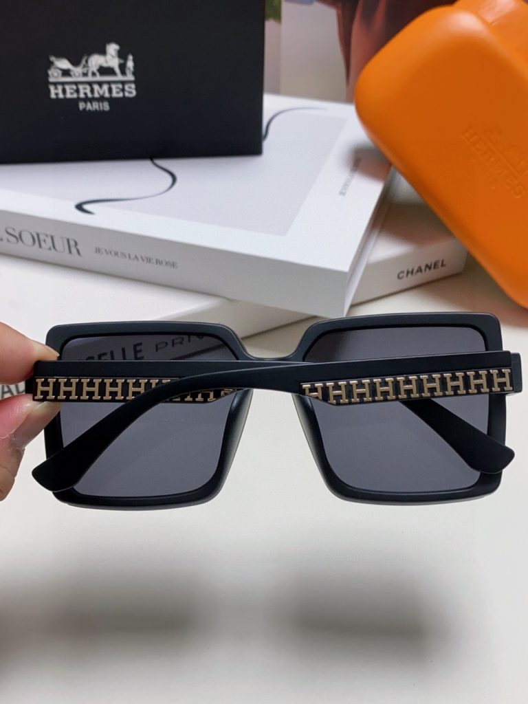 HERMES ヘルメス サングラス フラットシェイプ 偏光 レディース メンズ 男女兼用 ブラック ホワイト カーキ 多色展開 - 画像 8
