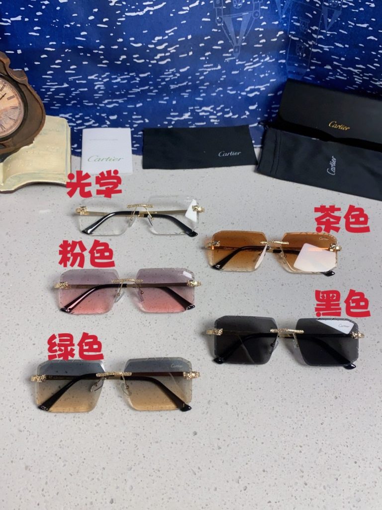 Cartier カルティエ メンズ サングラス フレームレス 2025 限定 メンズ レディース グラデーション ブラック ブロンズ ピンク グリーン ブラウン 多色展開 - 画像 4