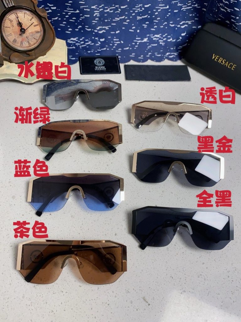 VERSACE ヴェルサーチ サングラス メタルフレーム 多角形 フラットシェイプ メンズ レディース UVカット 31289 全6色展開 - 画像 4