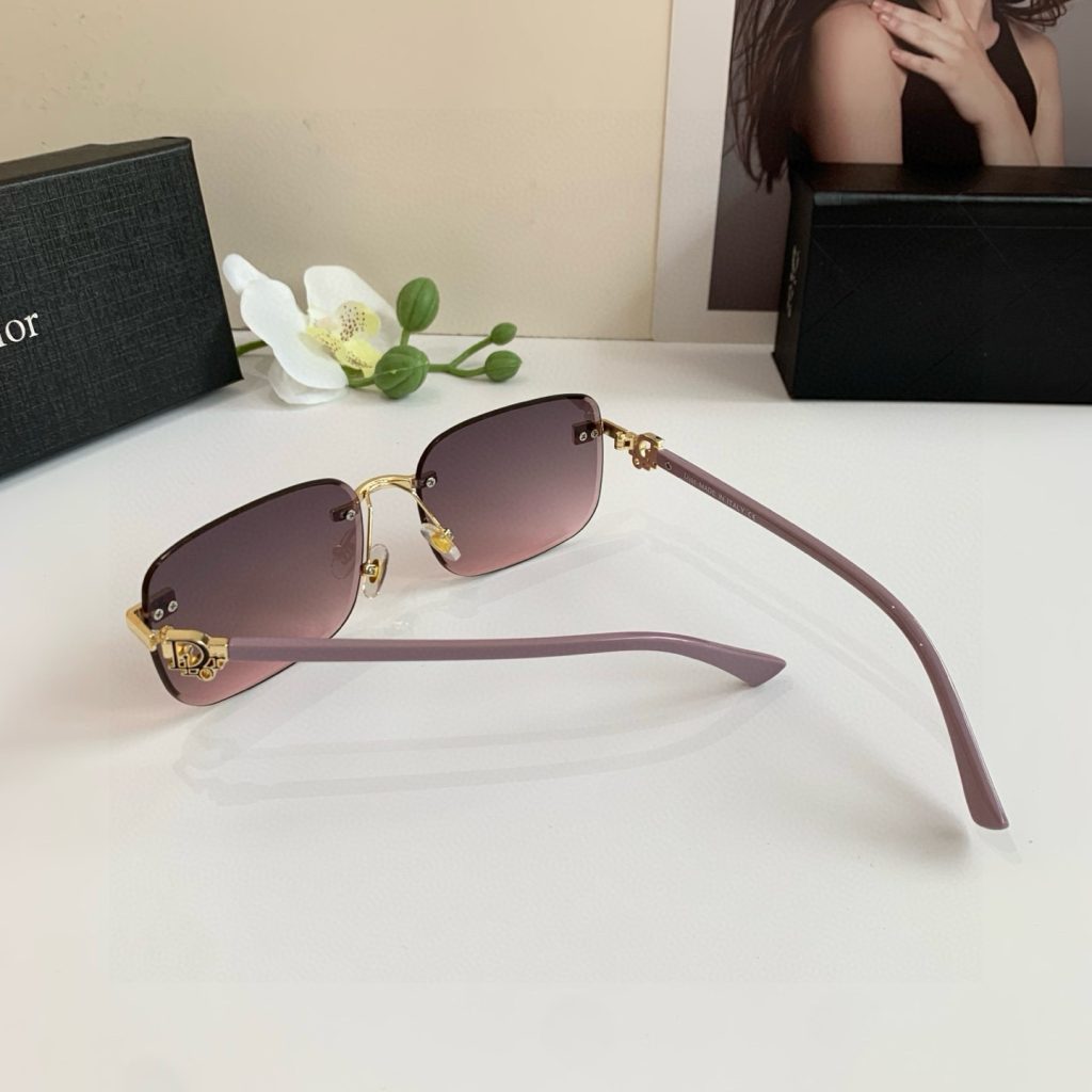 Dior ディオール フレームレスサングラス 男女兼用 偏光 フラットサングラス ピンク ブラック 全2色 - 画像 5