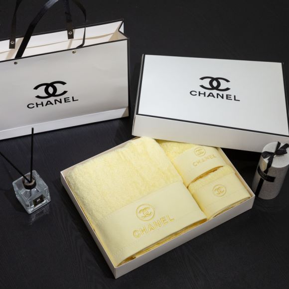 CHANELお風呂グッズ　シャネルタオルセット　シャネルバスタオル3枚セット　デイリータオル　パレオ/湯上がりタオル　家庭用5色 - 画像 3