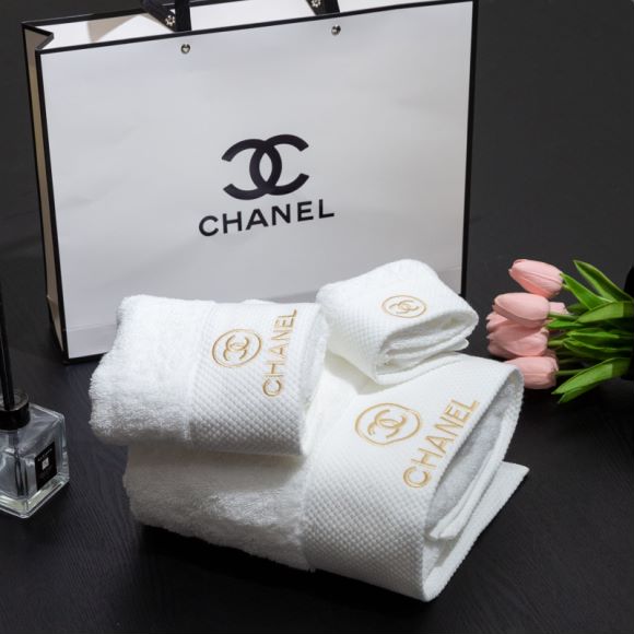 CHANELお風呂グッズ　シャネルタオルセット　シャネルバスタオル3枚セット　デイリータオル　パレオ/湯上がりタオル　家庭用5色 - 画像 7