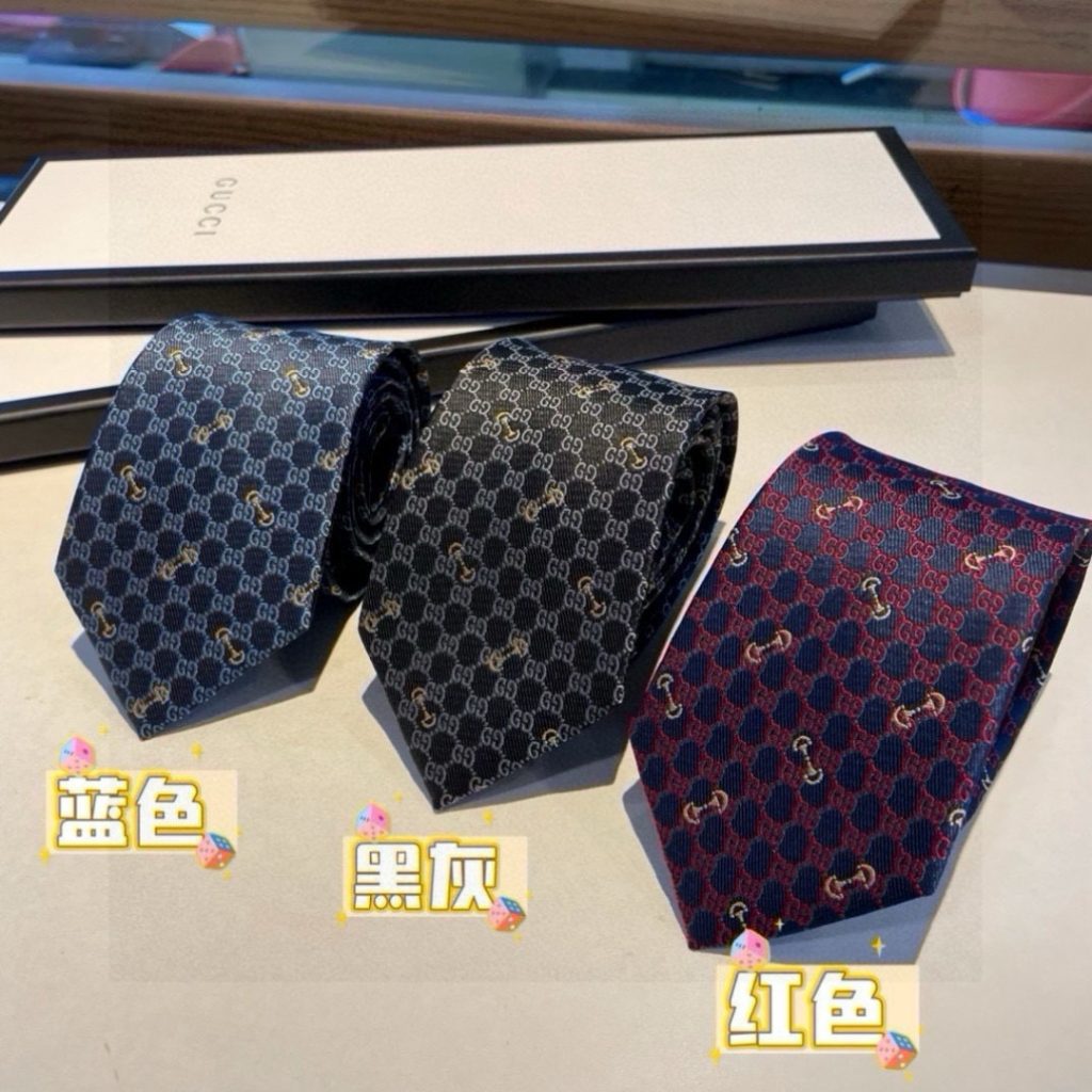 GG柄 ネクタイ ハイブランド調 結婚式 ホスト 衣装 高級シルク調 光沢 水色 - 画像 2