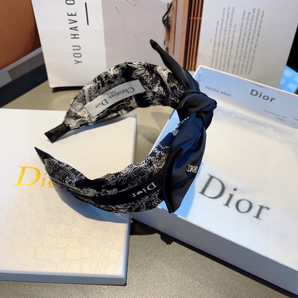 DIOR ディオール ヘアバンド ディオール ロゴ ブランド ブラック ホワイト 全2色 - 画像 8