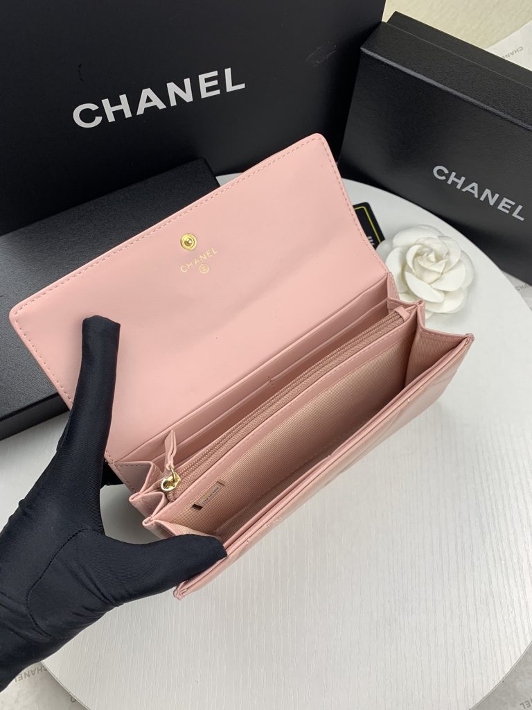 CHANEL シャネル ディズヌフ 長財布 ミディアムウォレット 二つ折りフラップ かぶせ蓋 マトラッセ キルティング レザー 4色 - 画像 8