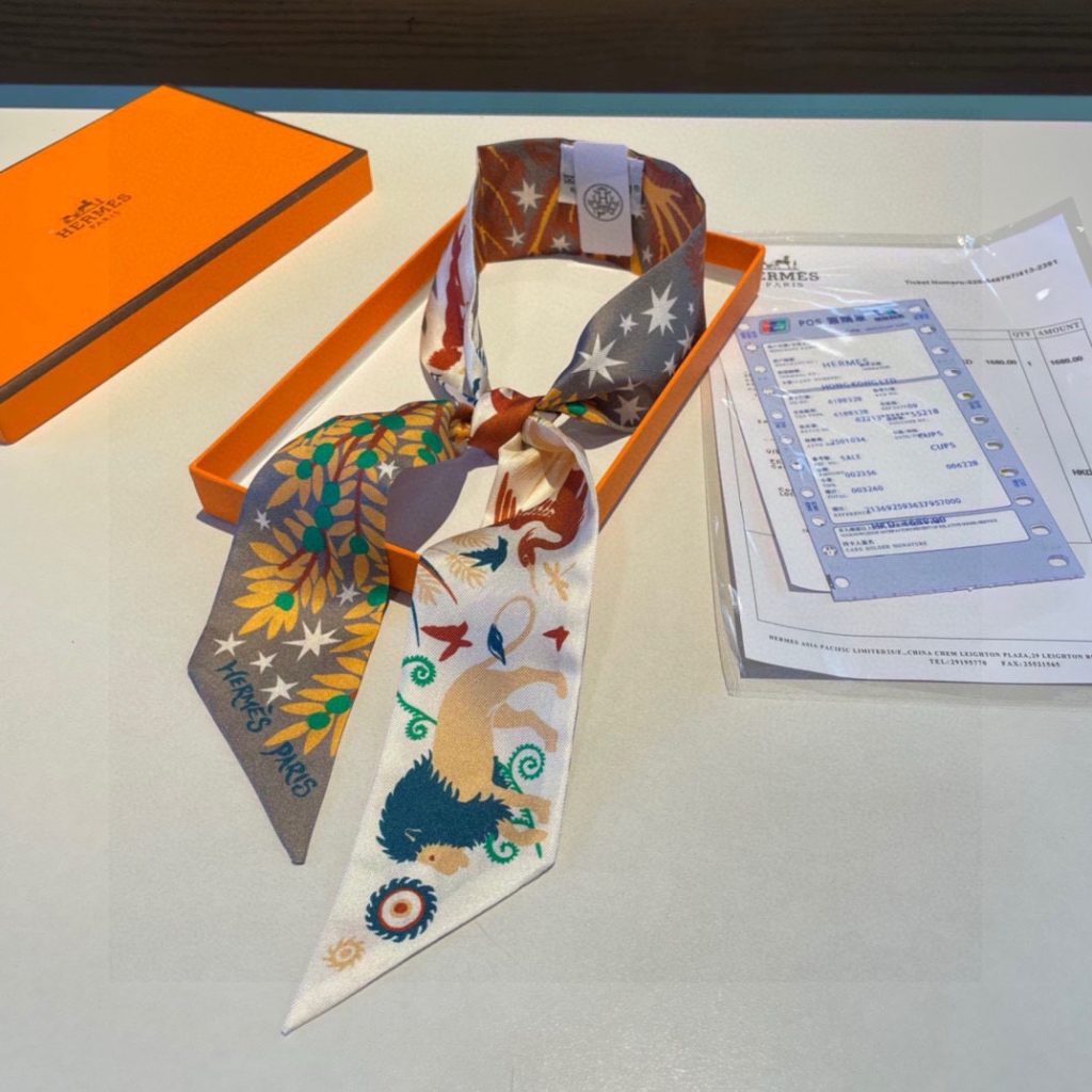エルメス　Hermes　大人気♡♡　ツイリー　スカーフ　レディーススカーフ　Twilly　Scarf　オシャレ　4点 - 画像 2
