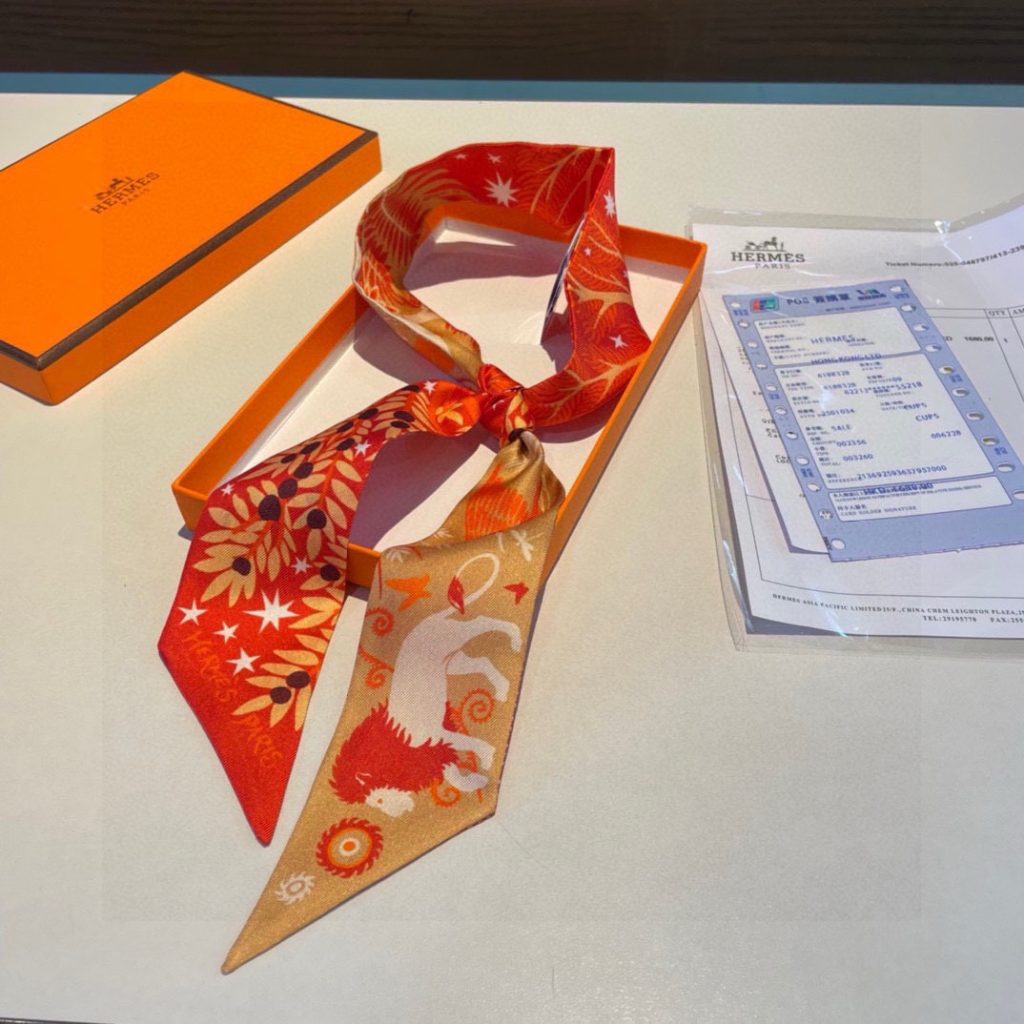 エルメス　Hermes　大人気♡♡　ツイリー　スカーフ　レディーススカーフ　Twilly　Scarf　オシャレ　4点 - 画像 5