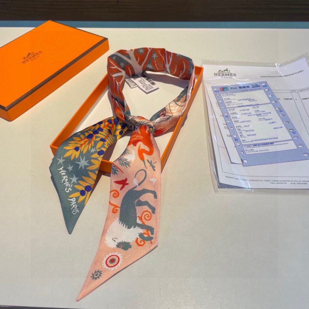 エルメス　Hermes　大人気♡♡　ツイリー　スカーフ　レディーススカーフ　Twilly　Scarf　オシャレ　4点 - 画像 4