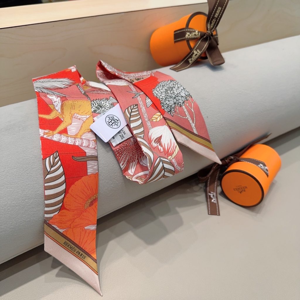 大人気 エルメス Hermesツイリー スカーフ レディーススカーフ Twilly Scarf オシャレ 5点 - 画像 3