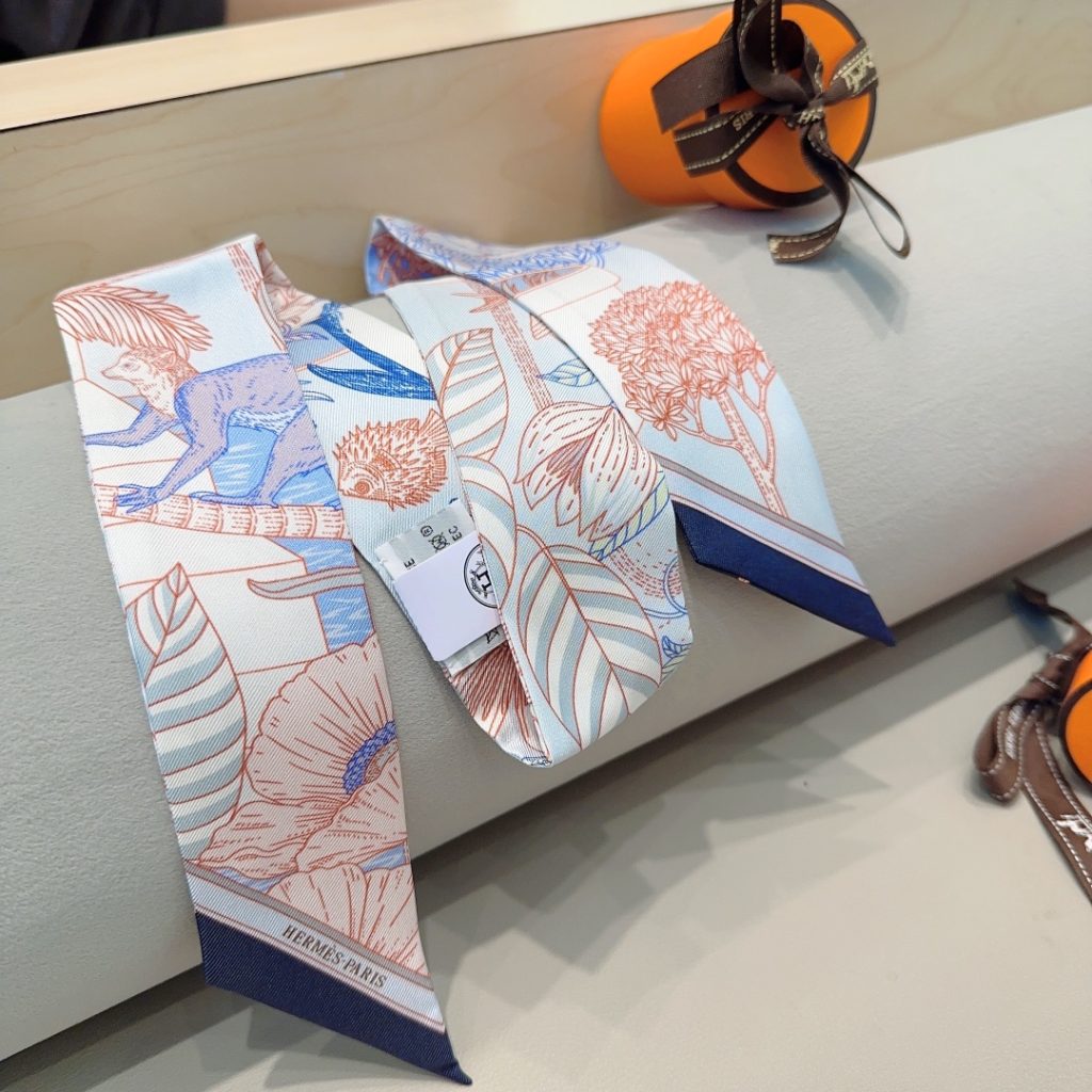 大人気 エルメス Hermesツイリー スカーフ レディーススカーフ Twilly Scarf オシャレ 5点 - 画像 4