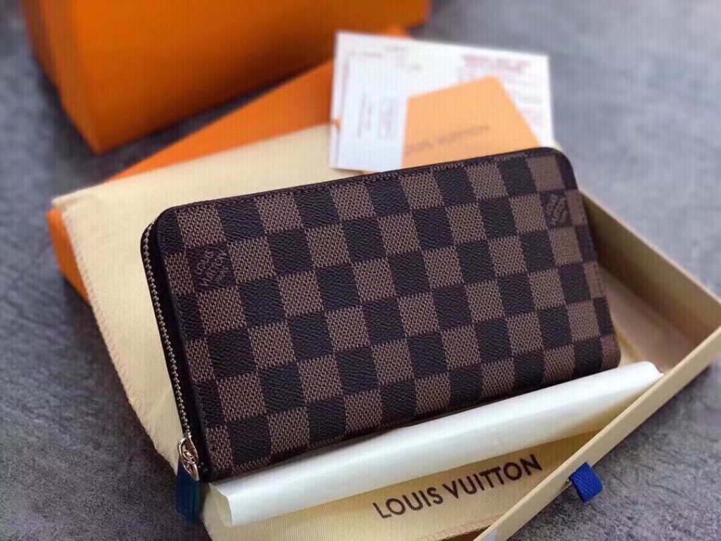LOUISVUITTON ルイヴィトン ラウンドファスナー長財布 美品 ダミエ ブラック/ブラウン/ホワイト ジッピー・ウォレット 3色 - 画像 2