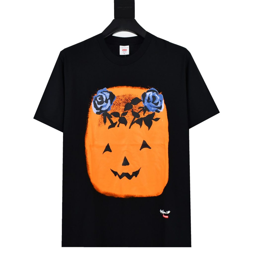 Supreme スュープリーム Yohji Yamamoto ヨウジヤマモト ティーシャツ 本羅司南瓜短袖Tシャツ 白 黒 全2色 - 画像 2