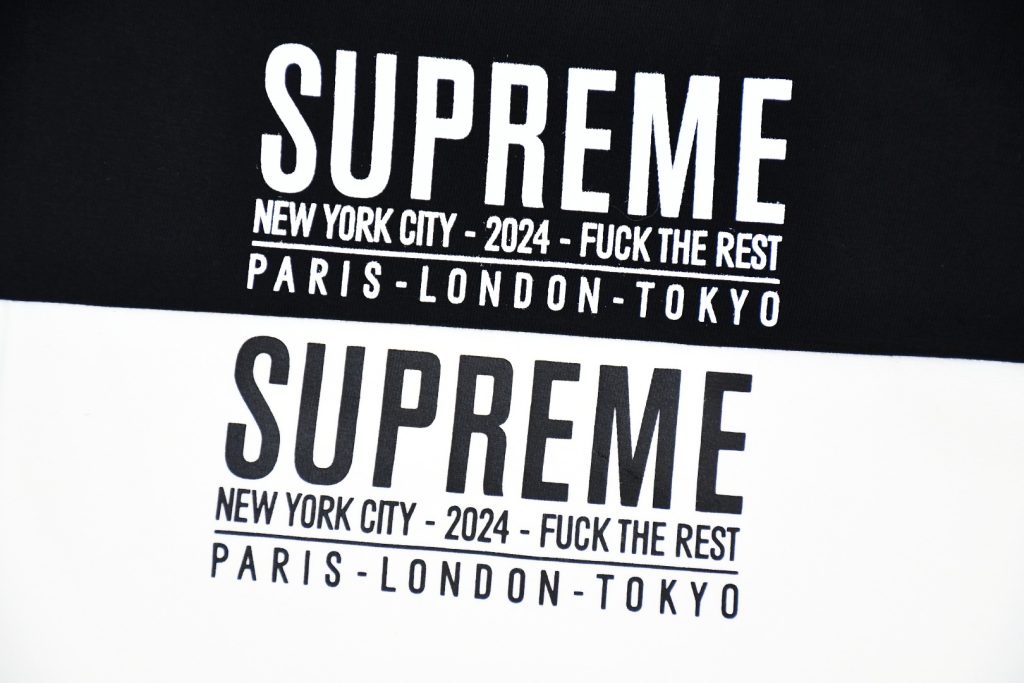 SUPREME スーパー パリ Tシャツ ブラック ウォッシュド加工 2024 ファッ ザ レスト 全2色 - 画像 4