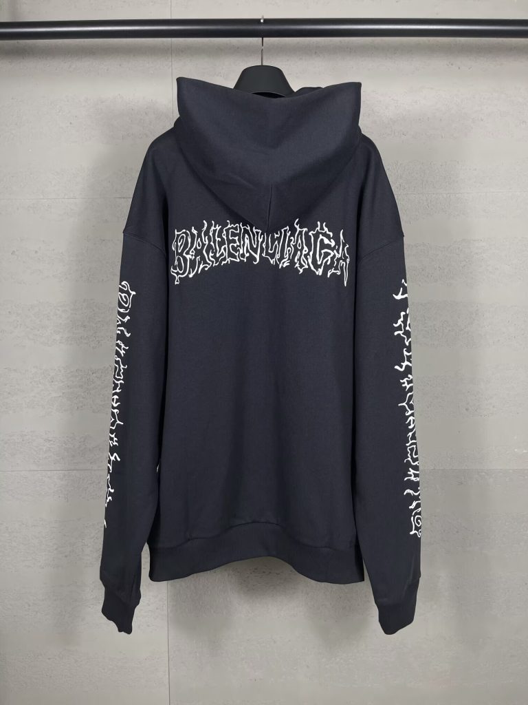 BALENCIAGA バレンシアガ ハローファン ロゴプリント フラットカット ロゴ オーバーサイズ リブ カジュアル パーカー - 画像 2