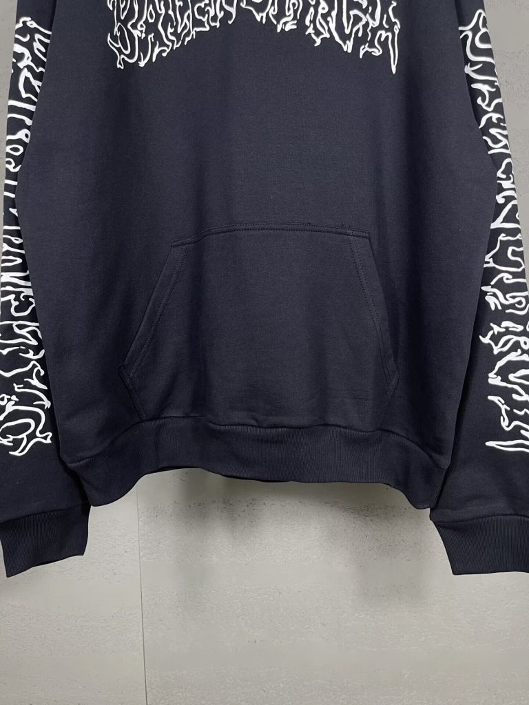 BALENCIAGA バレンシアガ ハローファン ロゴプリント フラットカット ロゴ オーバーサイズ リブ カジュアル パーカー - 画像 4
