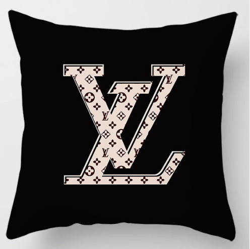 ★LOUIS VUITTONクッションカバー　LVクッション中材あり　綺麗なカバー　リネンベルベット　ルイヴィトンクッションカバー　モノグラム - 画像 4