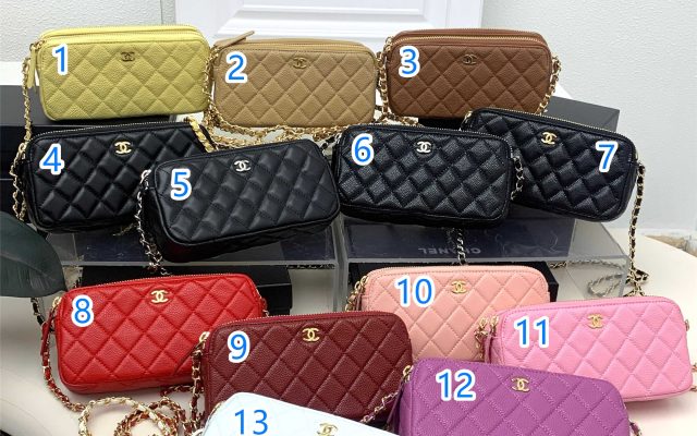 シャネル　CHANEL　ジップ チェーンウォレット　ココマーク　レディース　バッグ　ショルダーバッグ　Wジップチェーンウォレット　13色！