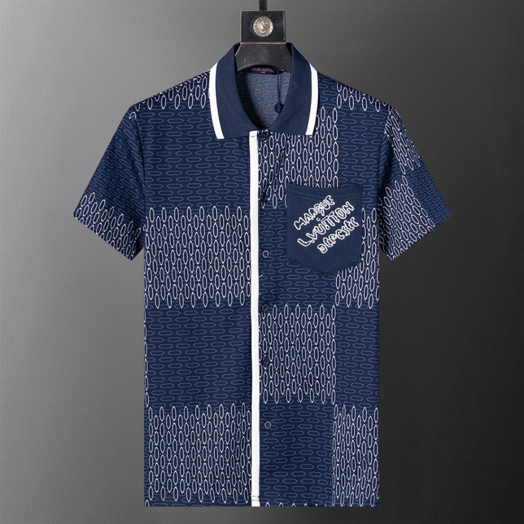 Louis Vuitton上下2点セットアップ ルイヴィトン 半袖Tシャツと半ズボン LVカジュアルウェア モノグラム メンズ ポロシャツ - 画像 2