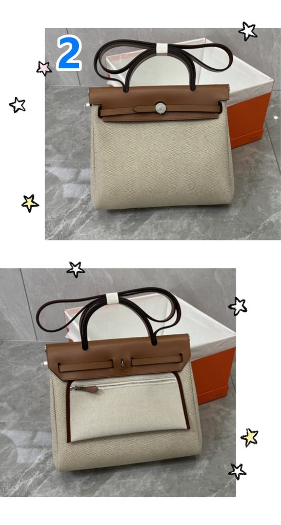 エルメス Hermes herbag 2WAYバッグ エールバッグジップPM 31 ショルダーバッグ ハンドバッグ 内縫い キャンバス×レザー 本革 10色 - 画像 2