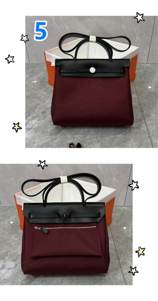 エルメス Hermes herbag 2WAYバッグ エールバッグジップPM 31 ショルダーバッグ ハンドバッグ 内縫い キャンバス×レザー 本革 10色 - 画像 5