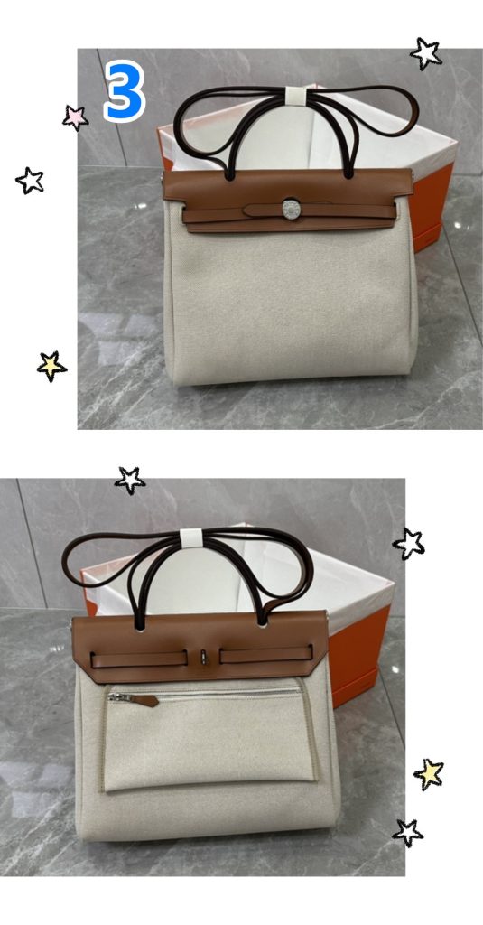 エルメス Hermes herbag 2WAYバッグ エールバッグジップPM 31 ショルダーバッグ ハンドバッグ 内縫い キャンバス×レザー 本革 10色 - 画像 3