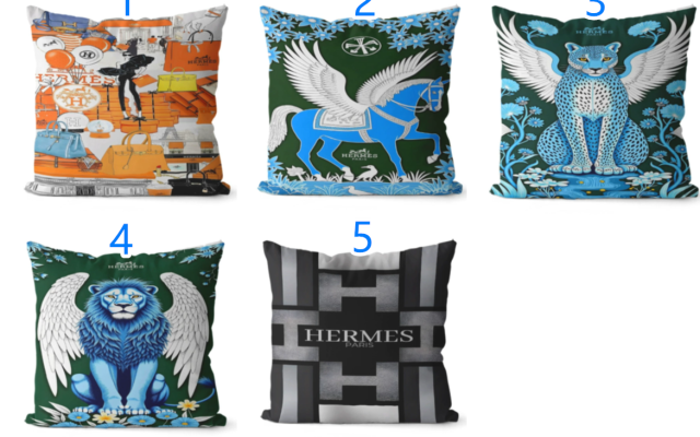 エルメスクッションカバー　HERMES　アーティスティッククッション　おしゃれクッションカバー　リネン　ベルベット　5種