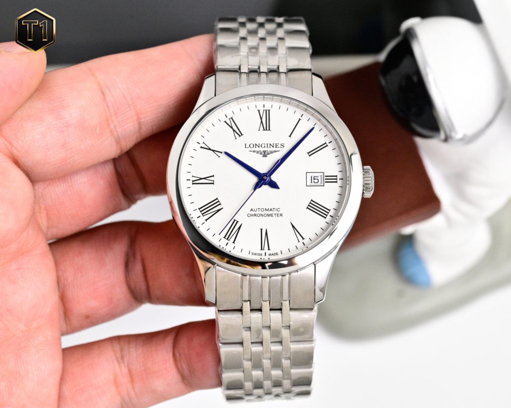 LONGINES ロンジン 腕時計 38.5mm 本革 通勤 白文字盤 全2色 - 画像 3