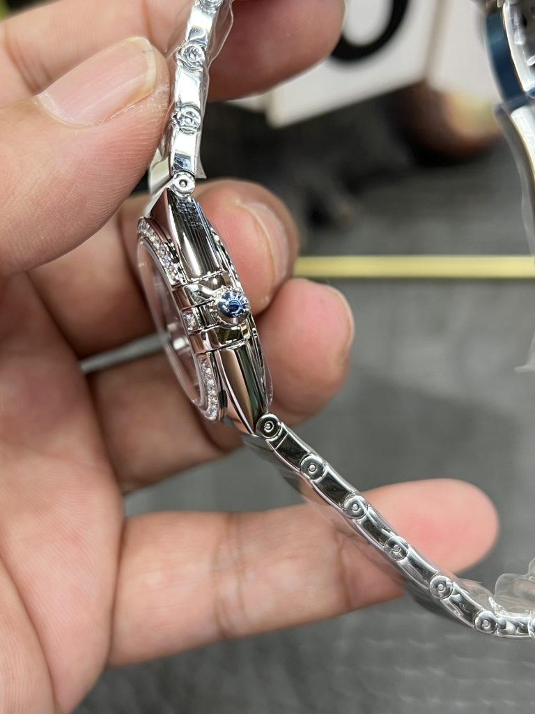 OMEGA オメガ レディース腕時計 セオリー 27mm 紫文字盤 ステンレスブレス ダイヤモンド ブラック - 画像 6