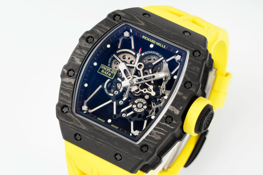 RICHARD MILLE リチャードミラー 腕時計 メンズ 自動巻き 機械式 カーボン ブラック イエロー - 画像 3