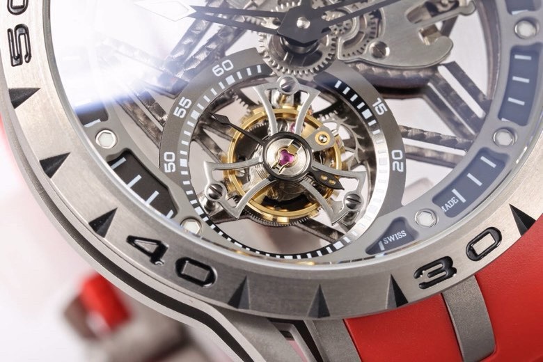ROGER DUBUIS ロジェデュビュー 腕時計 メンズ トゥールビヨン メカニカル メンズ タイタン オレンジ - 画像 6