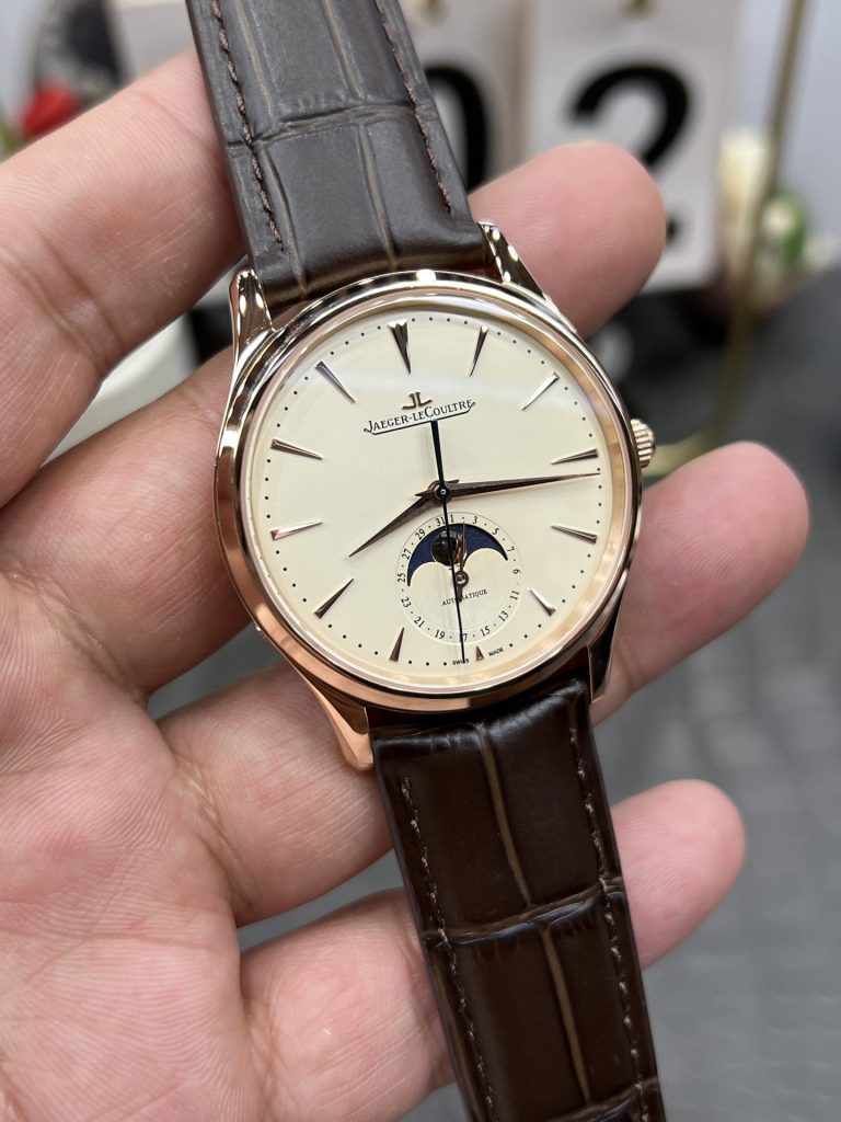 JAEGER-LECOULTRE ジャガー・ルコルト 腕時計 メンズ 月相表示 自動巻き 39mm ローズゴールド ブラック - 画像 3