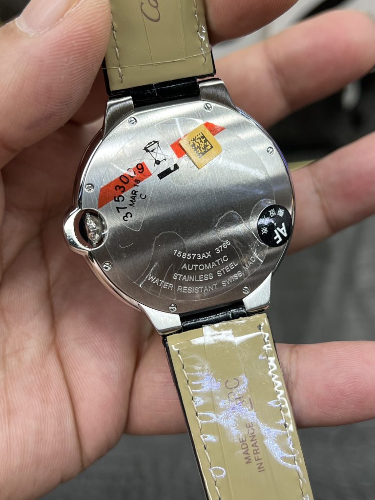 CARTIER カルティエ ブルガリ 腕時計 メンズ 自動巻き ローマ数字 レザーベルト ホワイト ブラック - 画像 7