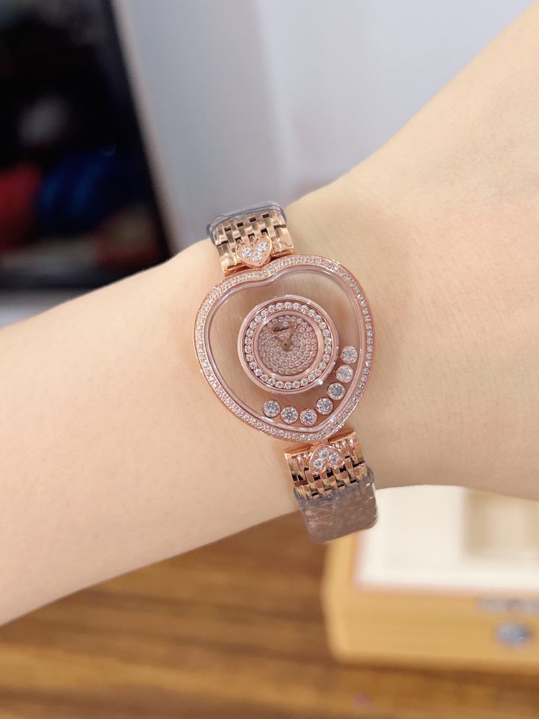 CHANEL シャネル ハッピーダイヤモンド 腕時計 レディース ハート型 26mm プラチナ ローズゴールド 全2色 - 画像 4