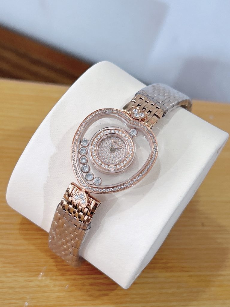 CHOPARD ショパール ハッピーダイヤモンド 腕時計 レディース ハート型 ルビー シリコン ベルト ホワイト ブラック - 画像 5