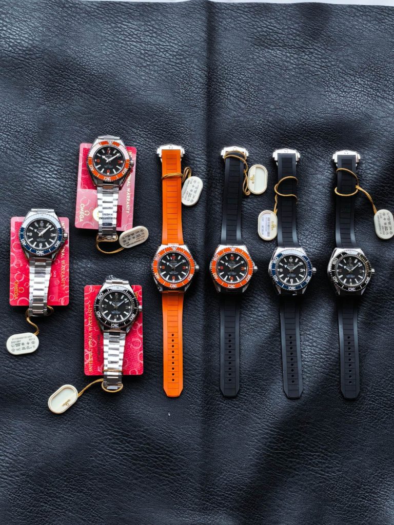 OMEGA オメガ シーマスター 腕時計 メンズ 自動巻き 機械式 42mm レザーベルト オレンジ ブラック ブルー 全3色 - 画像 2