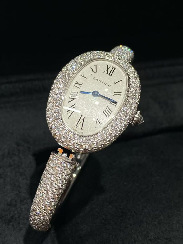 CARTIER カルティエ 浴缸シリーズ 腕時計 レディース ダイヤモンド ホワイトゴールド 全2色 - 画像 3