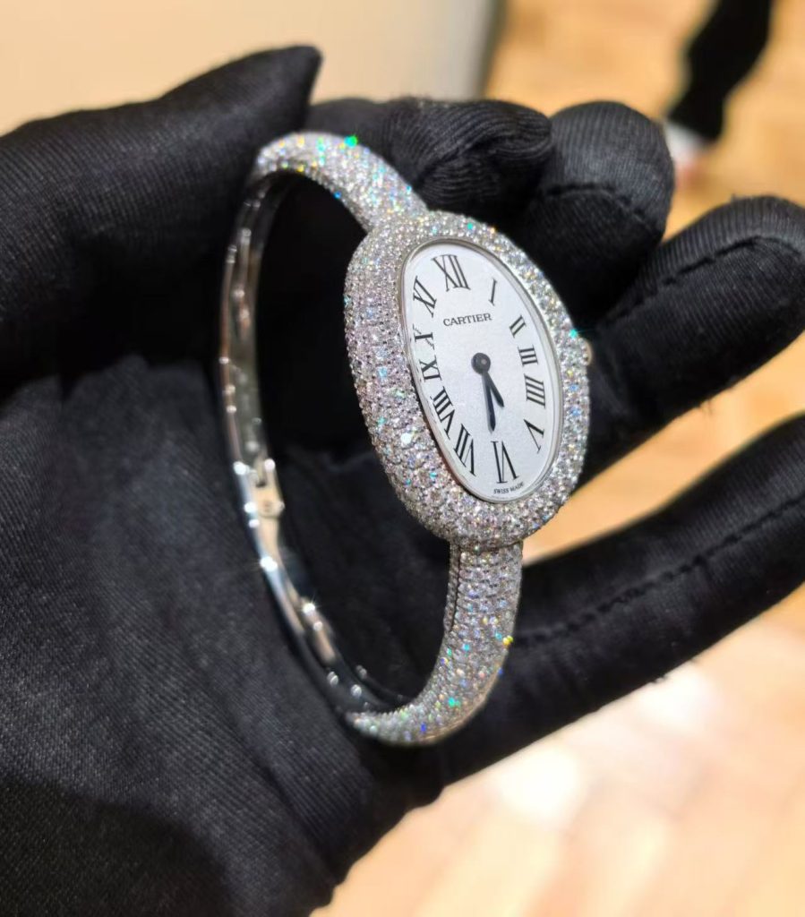 CARTIER カルティエ 浴缸シリーズ 腕時計 レディース ダイヤモンド ホワイトゴールド 全2色 - 画像 5