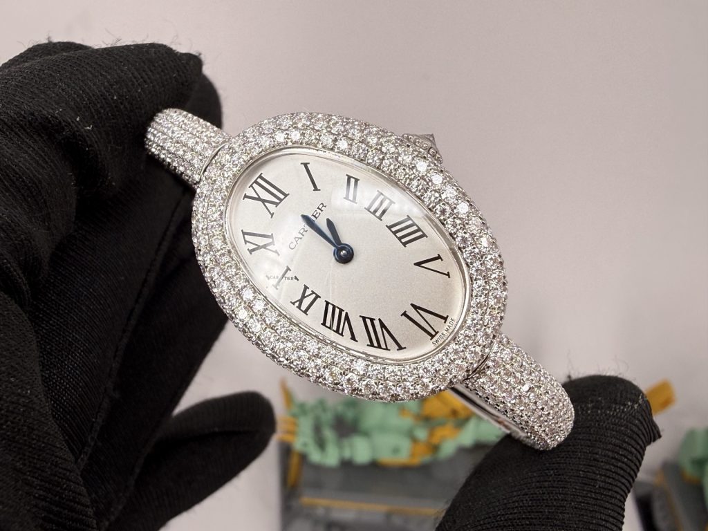 CARTIER カルティエ バングル時計 レディース ダイヤル 本格カーティエ風 シルバー - 画像 3