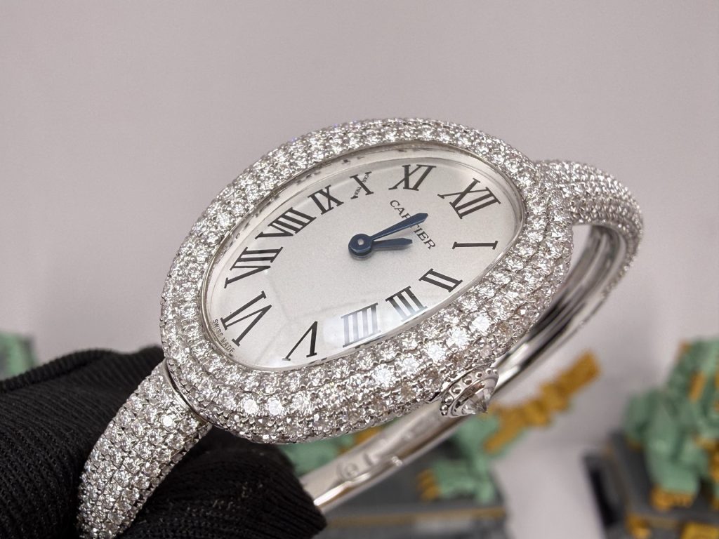CARTIER カルティエ バングル時計 レディース ダイヤル 本格カーティエ風 シルバー - 画像 5