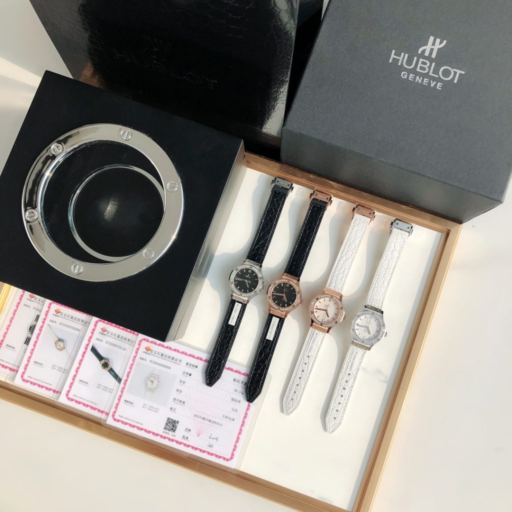 HUBLOT ハブロット 腕時計 レディース ダイヤモンド インデックス イエロー ブラック ホワイト 全3色 - 画像 2